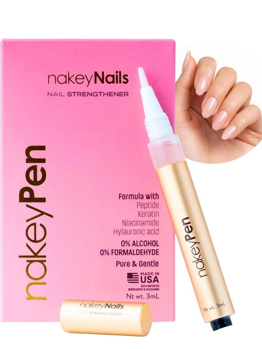 Pink Nail Strengthener Pen - Nail Strengthening Treatment